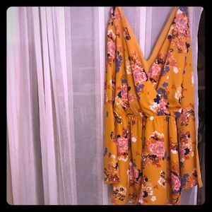 Mustard colored flower romper